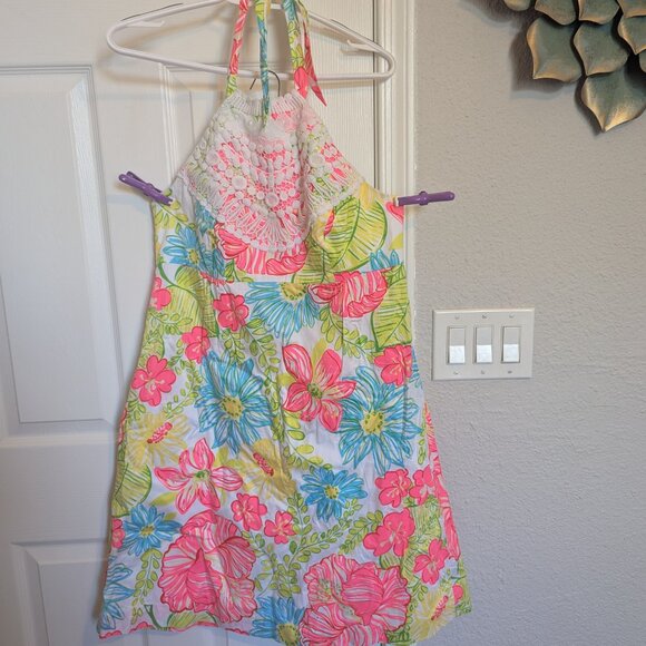 Lilly Pulitzer | Brighton Dress Boca Chica Halter | Crochet Lace Trim | NWOT |10 - Picture 5 of 12